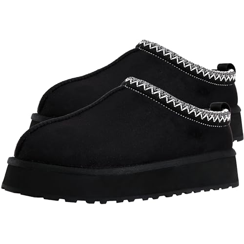 Platform Slippers for Women, Fleece Lined Ankle Boots
