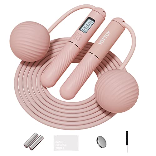 Cordless Weighted Jump Rope with Counter and LCD Display