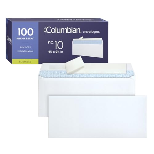 100 Pack #10 Self-Seal Security Envelopes, Redi-Strip