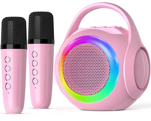 Mini Karaoke Machine for Kids with 2 Microphones