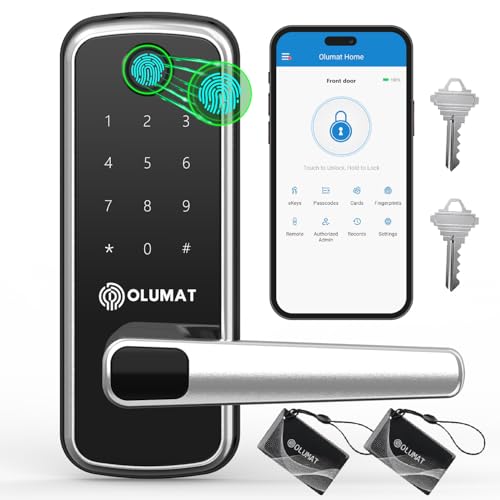 Keyless Fingerprint Door Lock with Keypad and Handle