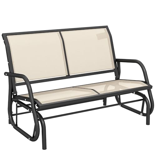 2 Person Outdoor Glider Bench Patio Swing Chair