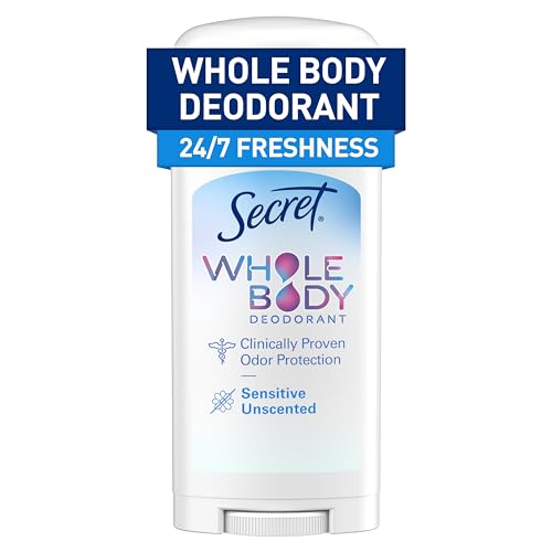 Secret Whole Body Deodorant Stick Unscented Aluminum Free 2.4oz