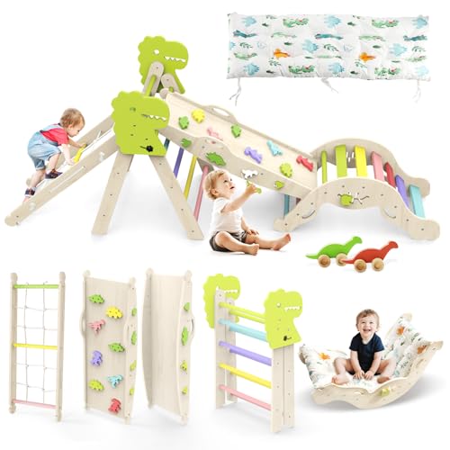 Pikler Triangle Climbing Set Montessori Toddler Gym Toy
