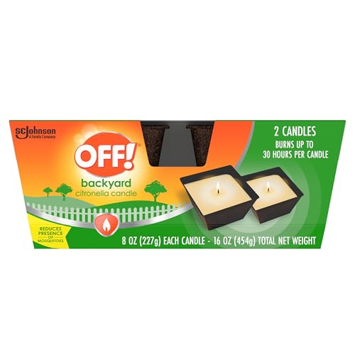 2 Pack OFF! Citronella Scented Outdoor Candles 8oz