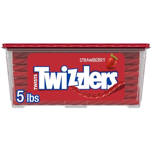 Twizzlers Strawberry Licorice Twists Chewy Candy Tub 5lb