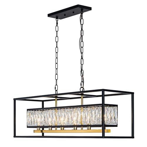 6-Light Modern Crystal Chandelier for Dining Room