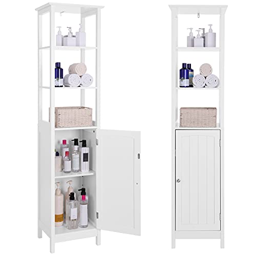 Bathroom Floor Cabinet, 3-Tier Freestanding Storage Tower