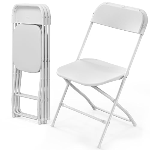 4 Pack Plastic Folding Chairs, Stackable Portable