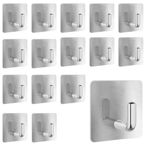 16 Pack Self Adhesive Waterproof Bathroom Towel Hooks
