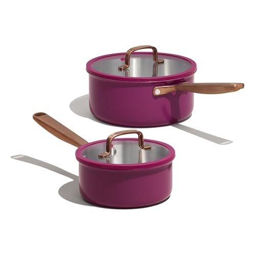 2 Pack Stainless Steel Saucepan Set with Lids