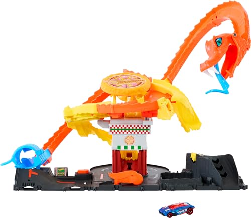 Hot Wheels Pizza Slam Cobra Attack Track Set Car