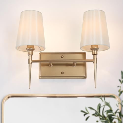 2-Light Modern Bathroom Vanity Light Fixture with Shade
