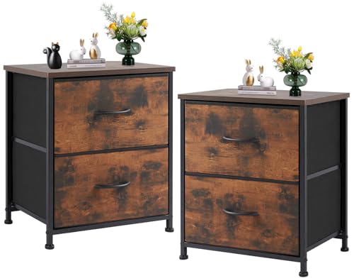 2 Pack Nightstand with Drawers