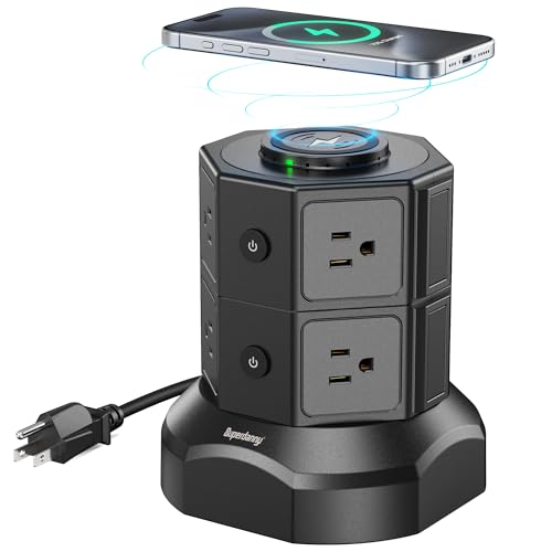 Surge Protector Tower with 12 Outlets and  6 USB Ports