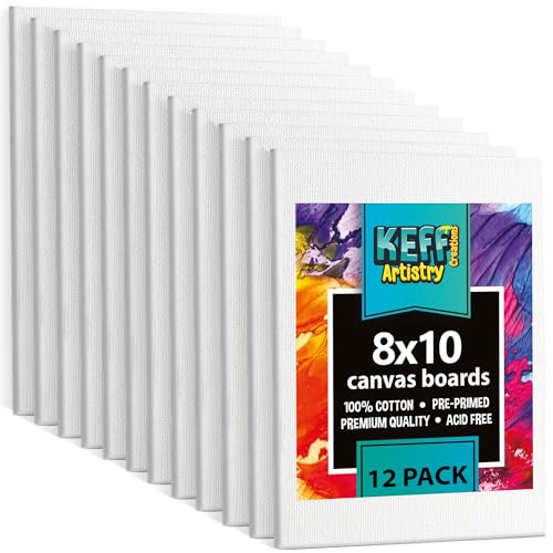 12 Pack 8x10 Canvas Panels for Painting Acrylic Oil