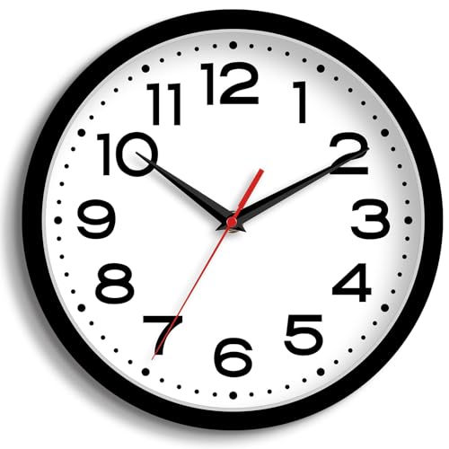 Silent Wall Clock 8 Inch Battery Operated Analog