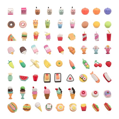 72 Pack 3D Food Erasers for Kids Party Favors