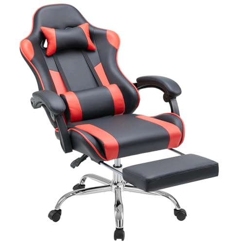 Ergonomic Gaming Office Chair with Footrest and Headrest