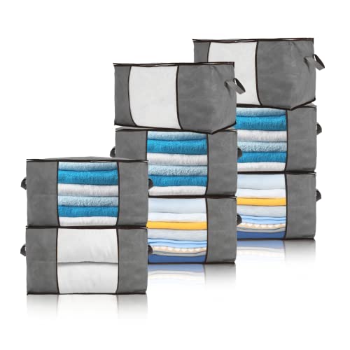 8 Pack Extra Large Storage Bins with Clear Window