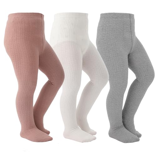 3 Pack Baby Girls Thick Knit Tights Leggings