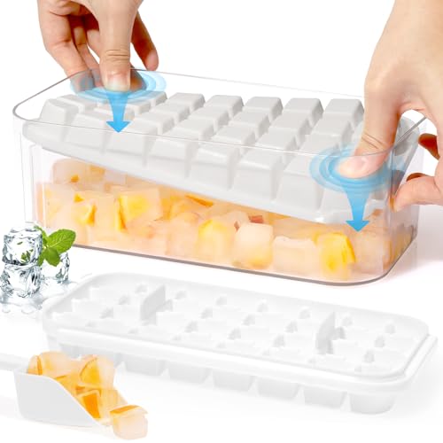 2 Pack Easy Release Ice Cube Trays with Lid