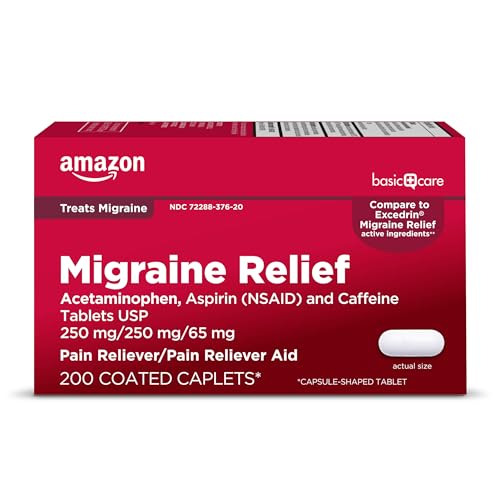200 Count Migraine Relief Acetaminophen Aspirin Caffeine Tablets