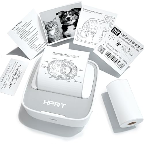 Mini Bluetooth Portable Thermal Printer and Sticker Maker with 1 Roll