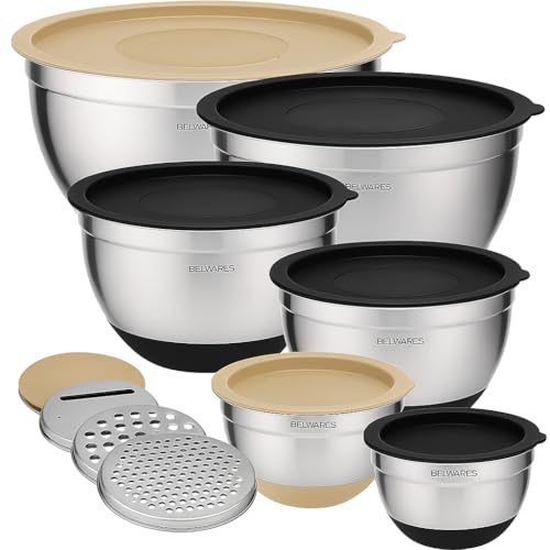 5 Piece Stainless Steel Mixing Bowls with Lids