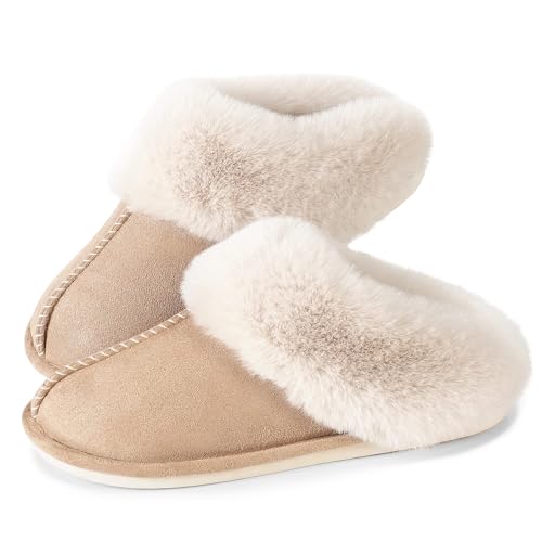 Fuzzy Memory Foam Indoor House Slippers for Women (4 Colors)