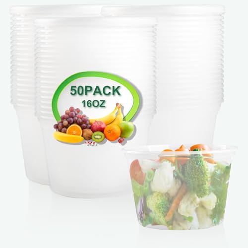 50 Pack 16 oz Deli Food Containers with Lids