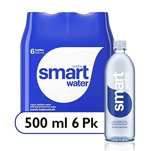 6 Pack Smartwater Vapor Distilled Premium Water 16.9oz