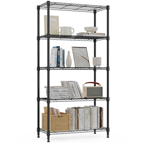 5 Tier Metal Storage Shelf Wire Rack Organizer 1250lbs