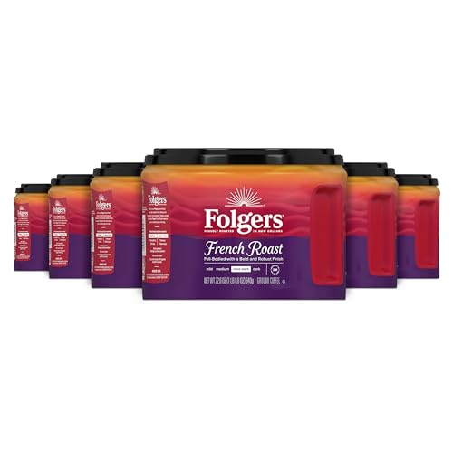 6 Pack Folgers French Roast Ground Coffee 22.6 oz
