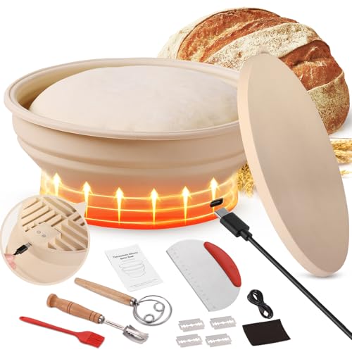 Electric Sourdough Bread Proofing Basket Set, 9 Inch
