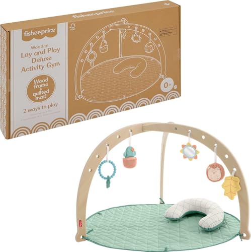 Fisher-Price Wooden Baby Playmat Activity Gym with Toys