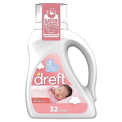 Dreft Newborn Baby Laundry Detergent, Sensitive Skin, 32 Loads