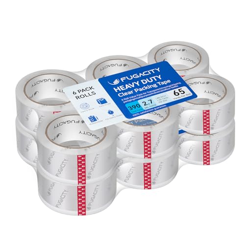 12 Pack Heavy Duty Packing Tape Rolls, 2" x 65yd