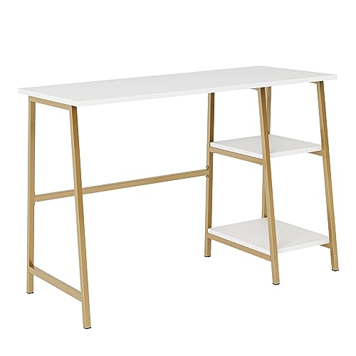 Sauder Modern Desk with Open Shelves Workspace