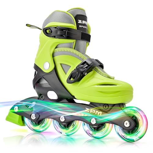 Girls Adjustable Light Up Inline Skates for Kids