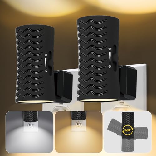 2 Pack Plug-In Dimmable Night Lights with Sensor