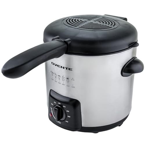 Electric Deep Fryer 0.9L Adjustable Temperature Stainless Steel