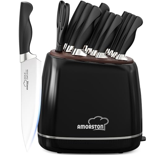 14 Piece Kitchen Knife Set with Block, Stainless Steel
