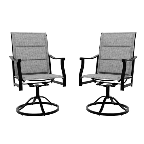 2 Pack Patio Swivel Rocker Dining Chairs Outdoor