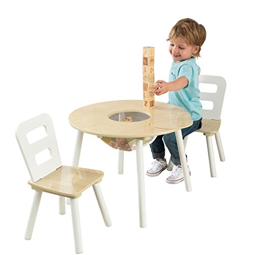 KidKraft Wooden Kids Round Table and 2 Chair Set