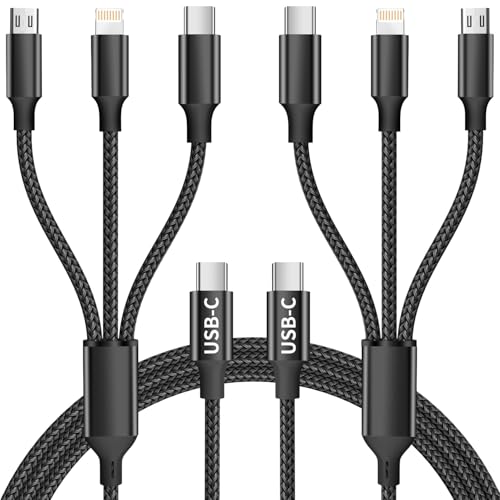2 Pack 3-in-1 USB C Multi Charging Cable