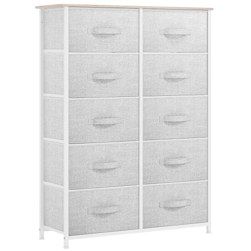 10 Drawer Fabric Dresser Storage Tower Organizer Unit
