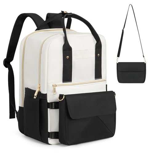2 in 1 Women's Laptop Backpack and Crossbody Bag