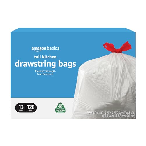 120 Count Amazon Basics Tall Kitchen Trash Bags, Scented