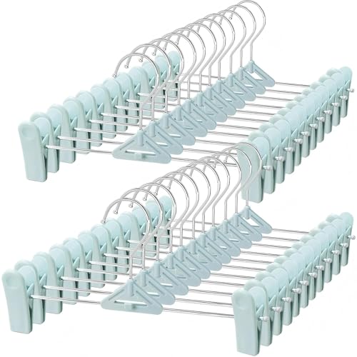 30 Pack Adjustable Non-Slip Stackable Skirt Pant Hangers